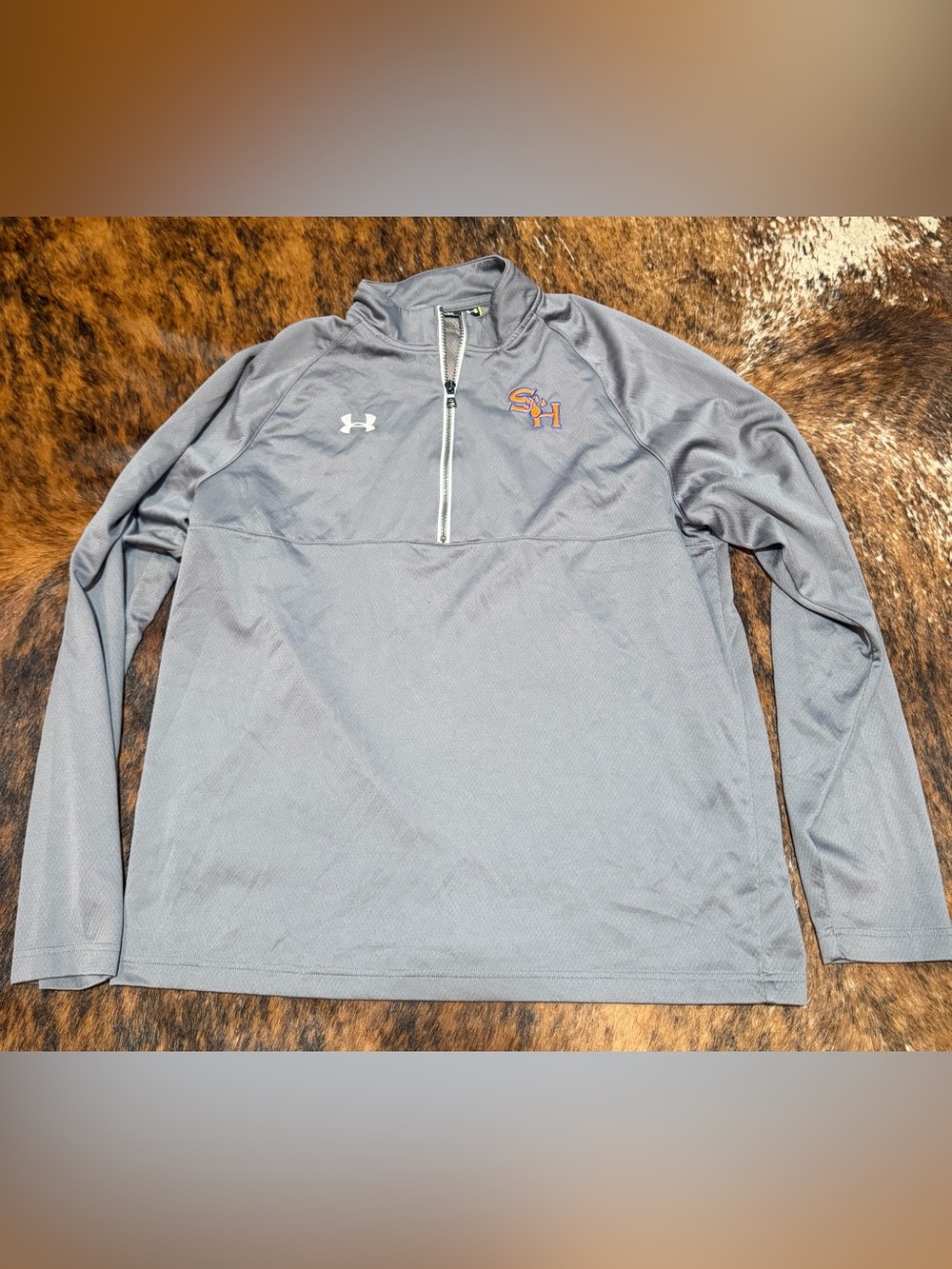 Sam Houston State Bearkats Jacket Mens XL Gray 1/4 Zip Under Armour Golf Casual